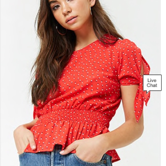 Forever 21 Tops - Forever 21 double dot crepe top